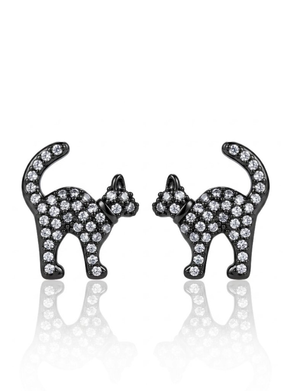 Black Cat Stud Earrings